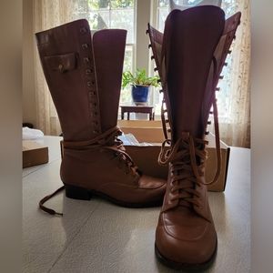 Brown American Duchess Bessie boots, 8.5